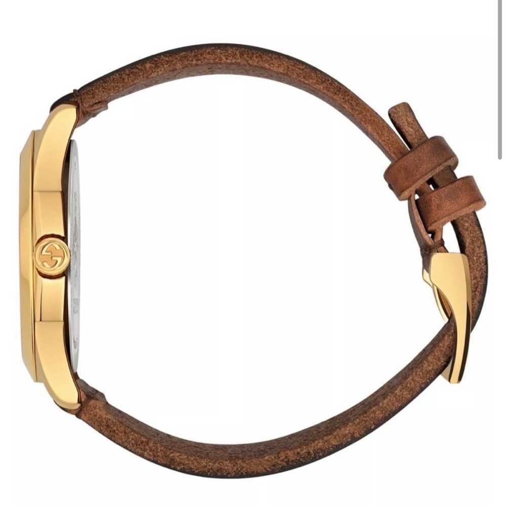 GUCCI Unisex Swiss Le Marché Des Merveilles Brown Toscano Leather Strap Watch - Picture 2 of 6